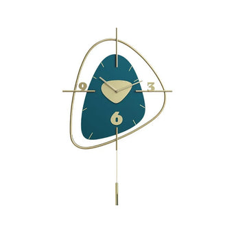Dark Green Creative Scandinavian Wall Clock Metal Pendulum Home Clock